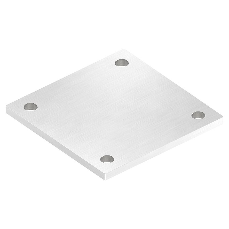 Ankerplatte, 150x150x8mm, mit Längsschliff, V2A