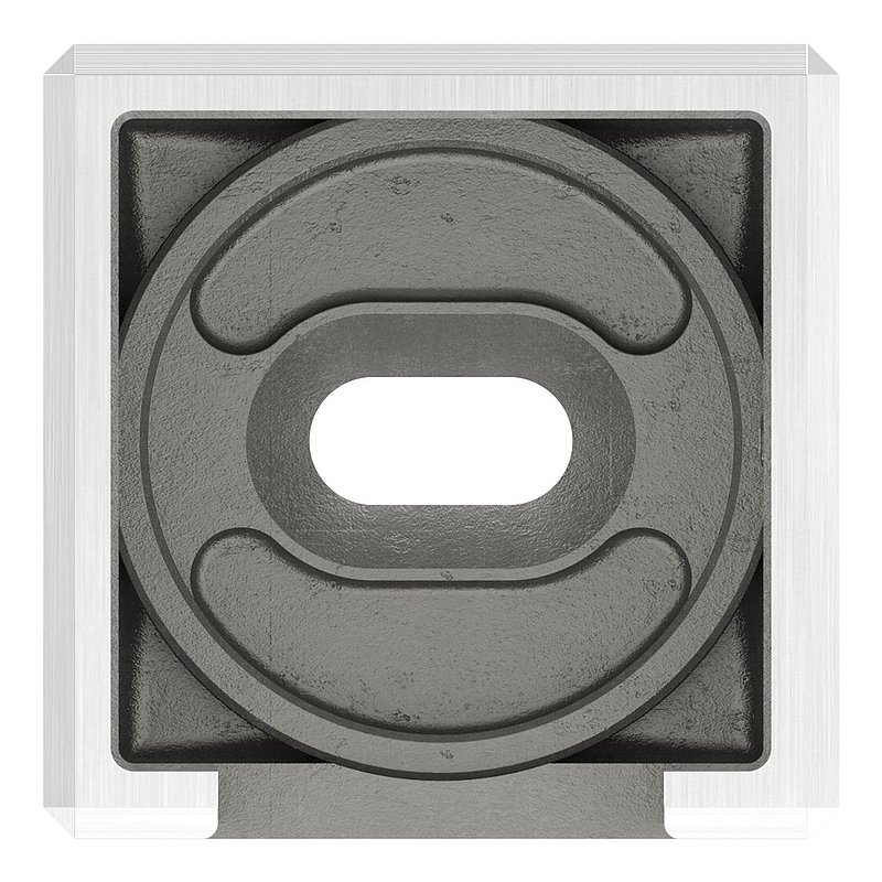 Wandbefestigung für Quadratnutrohr 40x40mm, rechts, V4A