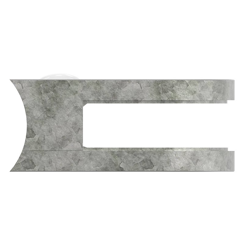 Glasklemme Mod. 32, Anschluss: 42,4mm, Zink roh