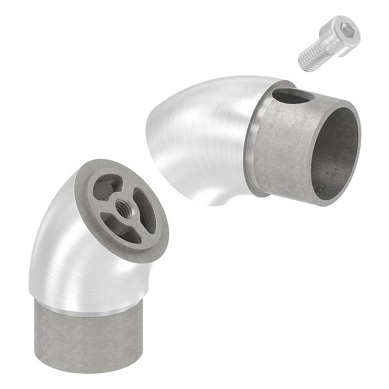 Rohrbogen verstellbar, hohl für Kabeldurchführung, für 42,4x2,0mm, V2A