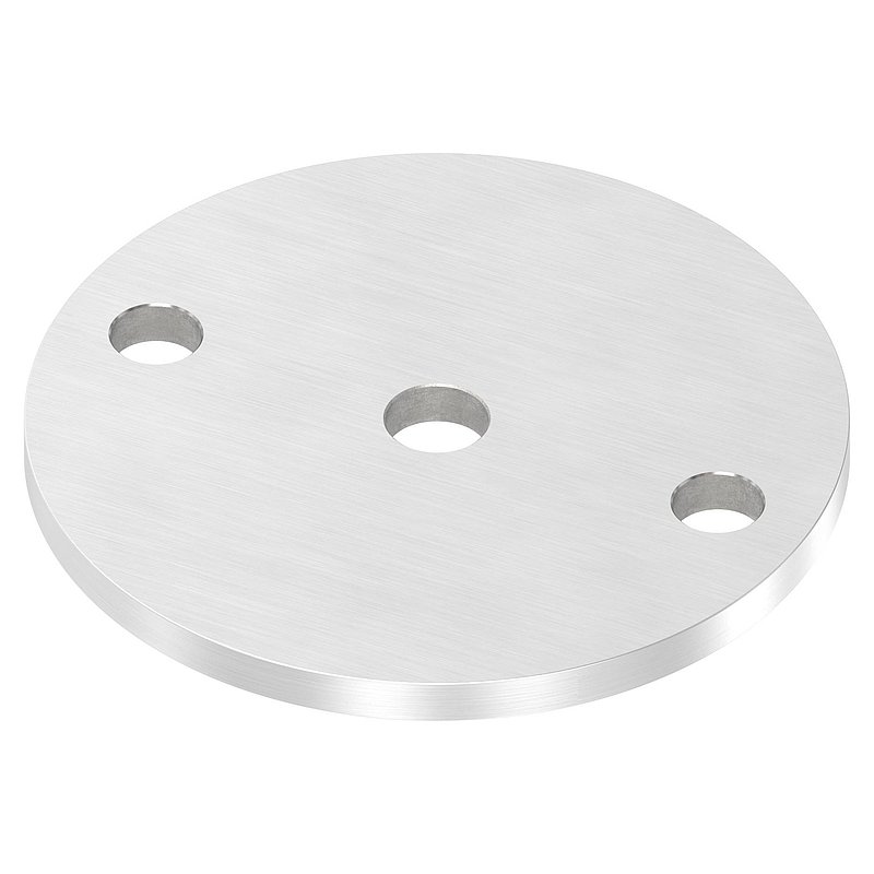 Anchor plate Ø 100x6mm, with longitudinal grinding, AISI304