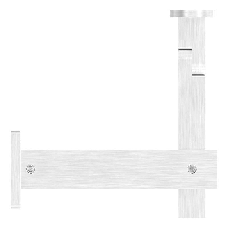 Handlaufhalter eckig mit gerader Handlaufanschlussplatte, V2A