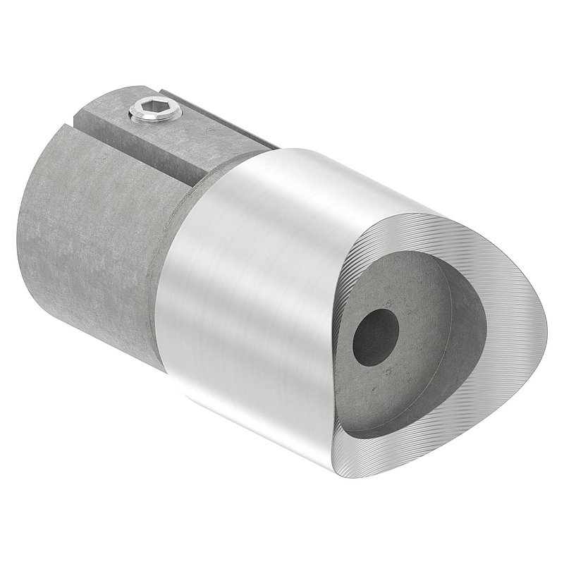 Anschlussstück 90°, Anschluss oben: 48,3mm, V2A