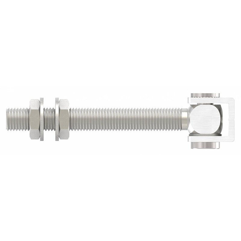 Gate hinge M20 for welding, long thread, AISI304