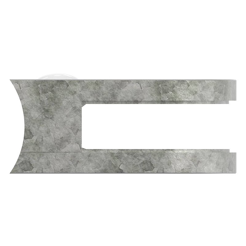 Glasklemme Mod. 32, Anschluss: 48,3mm, Zink roh