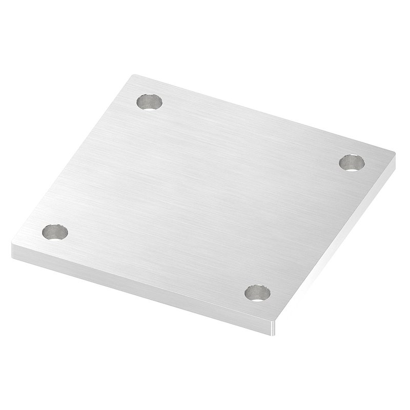 Ankerplatte, 150x150x10mm, mit Längsschliff, V2A