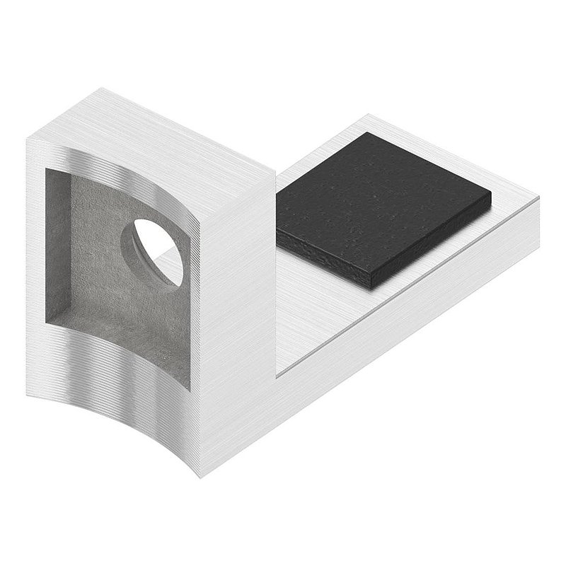 Halteboden mit Anschluss 42,4mm, V2A