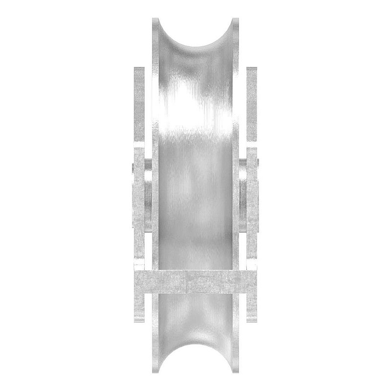 Galet pour porte coulissante, rainure ronde, Ø 98mm, V2A