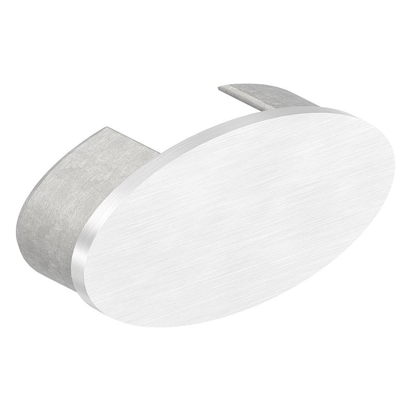 Embout, plat, pour tube ovale à fond de gorge, V2A
