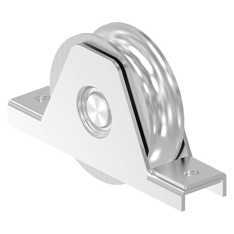 Schiebetorrolle Ø 90mm mit Rundrille Ø 20mm, V4A