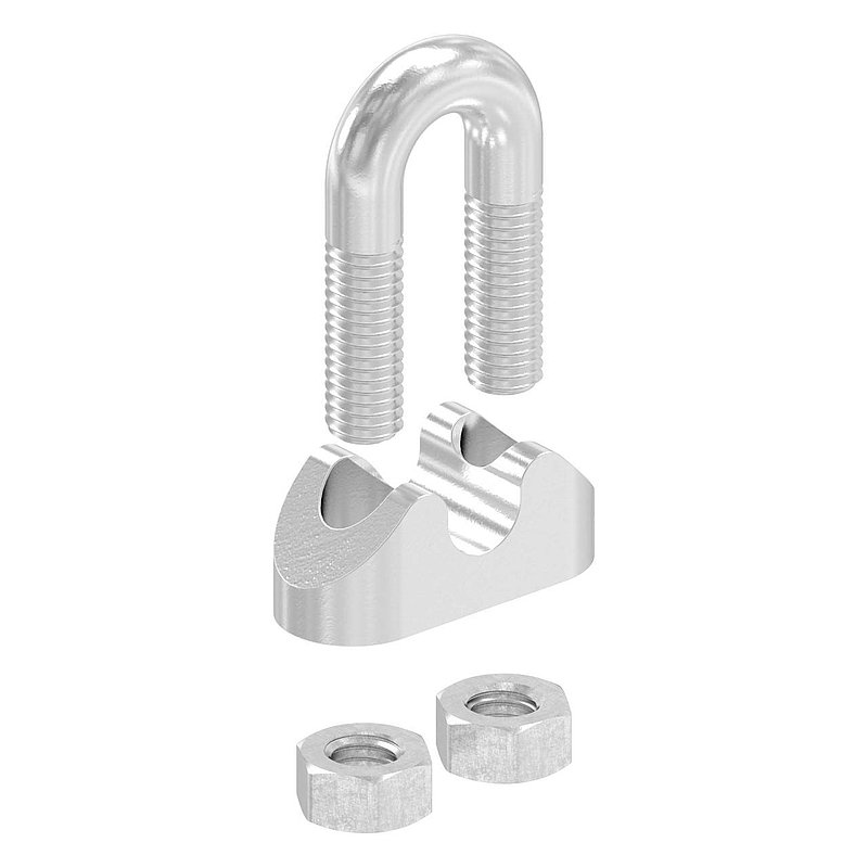 Serre-câble avec étrier pour câble 5mm, V4A
