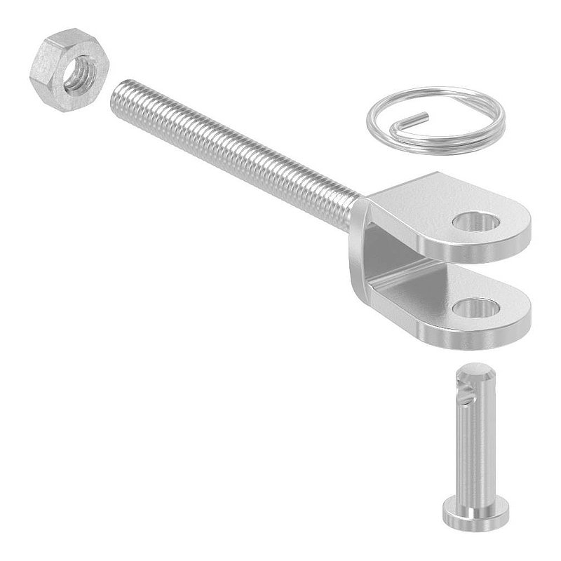 Fork terminal with external thread M4 left, AISI316