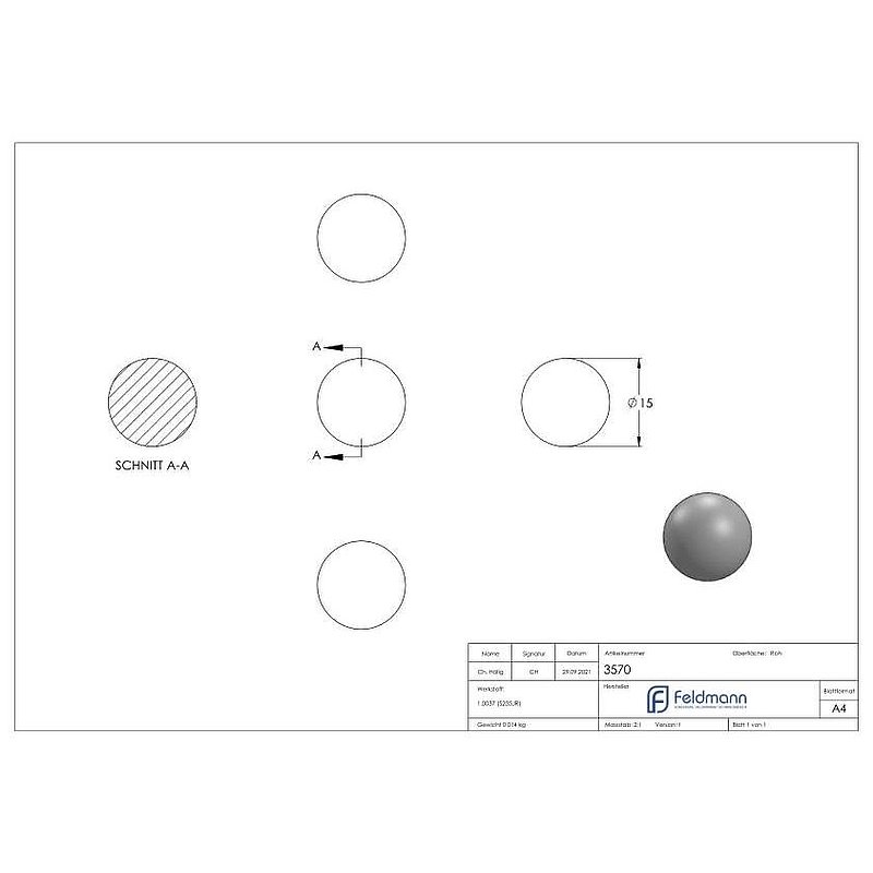 Massivkugel 15mm