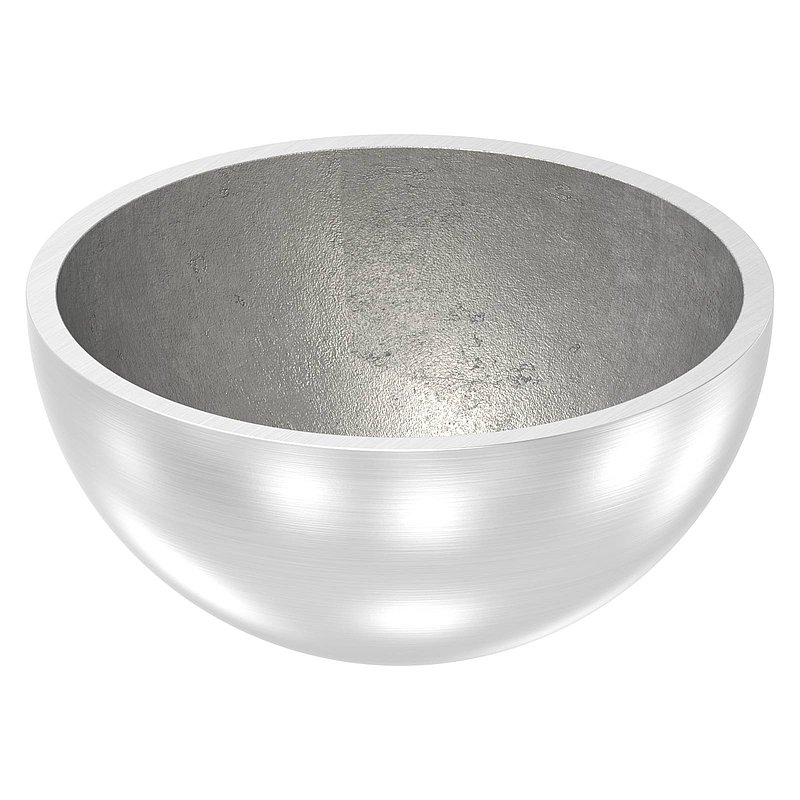 Halbhohlkugel, Ø 48,3 x 2,0mm, mit Rundschliff, V2A (1.4301)