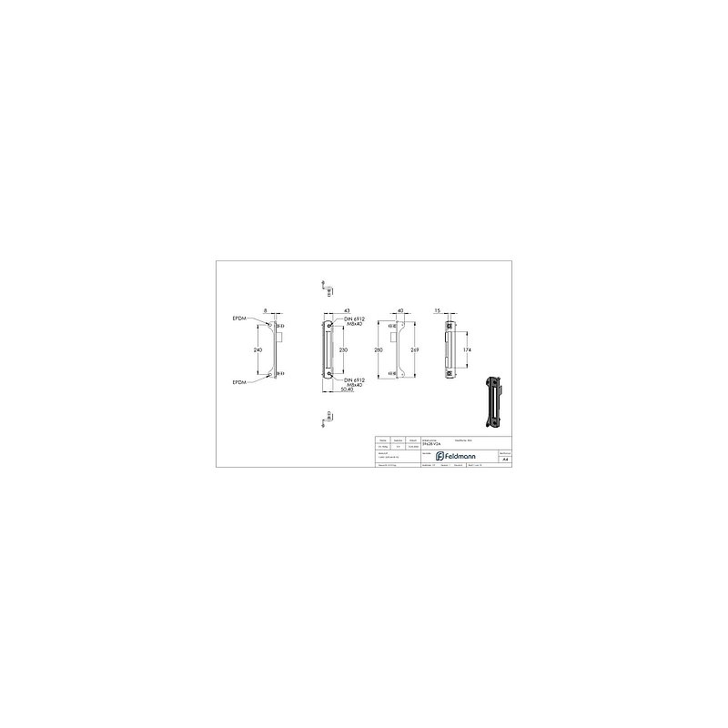 SF stainless steel stop for surface-mounted locks