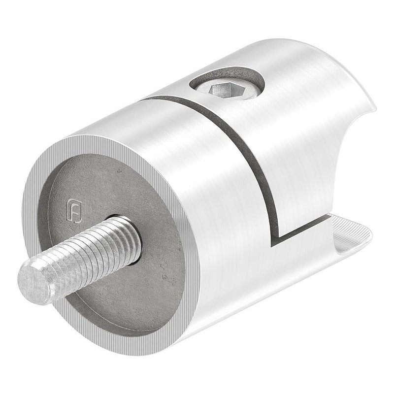 Halter für rundes Klemmprofil 18mm Anschluss: gerade, V2A