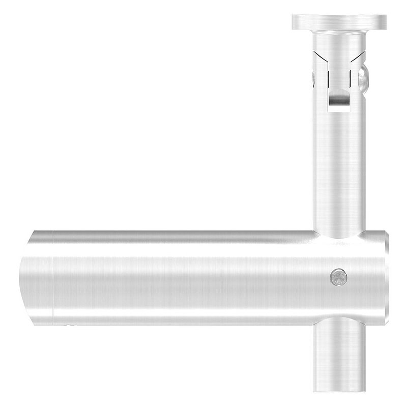 Handlaufhalter mit Gelenk, Handlaufanschlussplatte flach, V2A