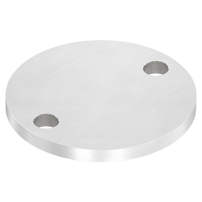 Plaque d'ancrage Ø 100x8mm, avec ponçage longitudinal, V2A