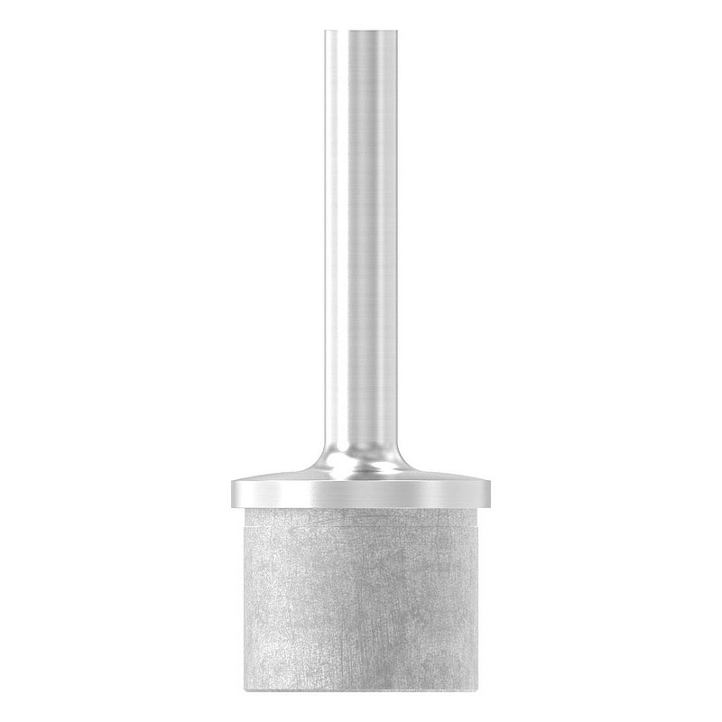 Rohrabschlussstopfen mit Stift Ø 12mm für Rohr 42,4x2,0mm, V2A