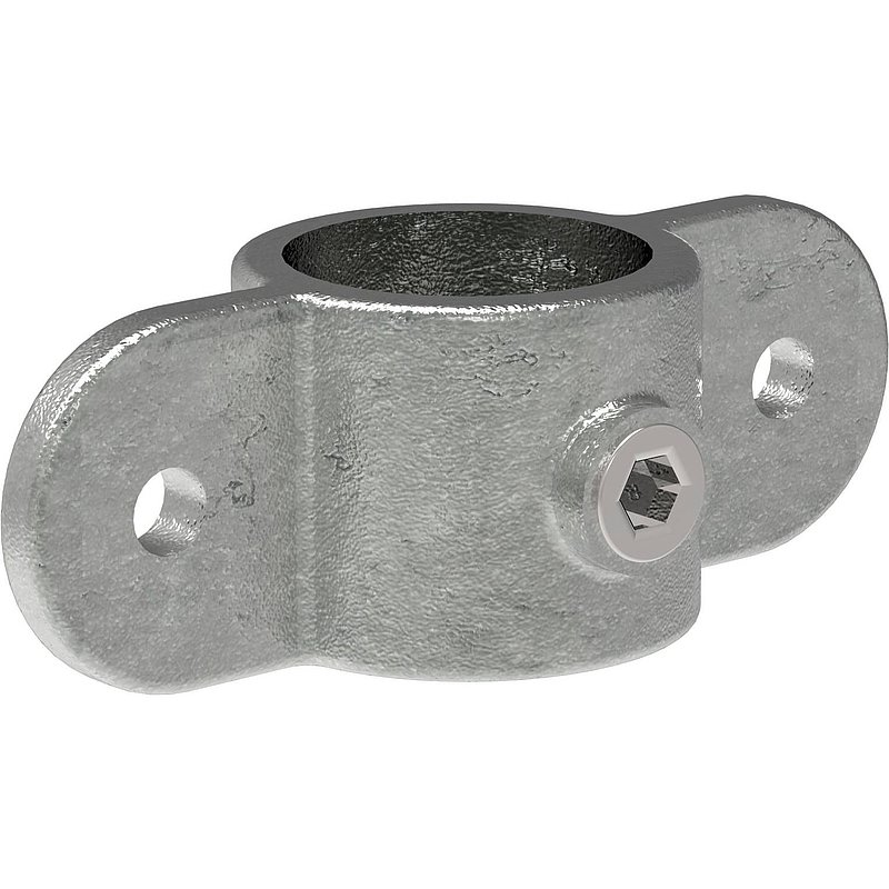 Holder with 2 brackets, 180°, for pipe Ø 48.3 mm