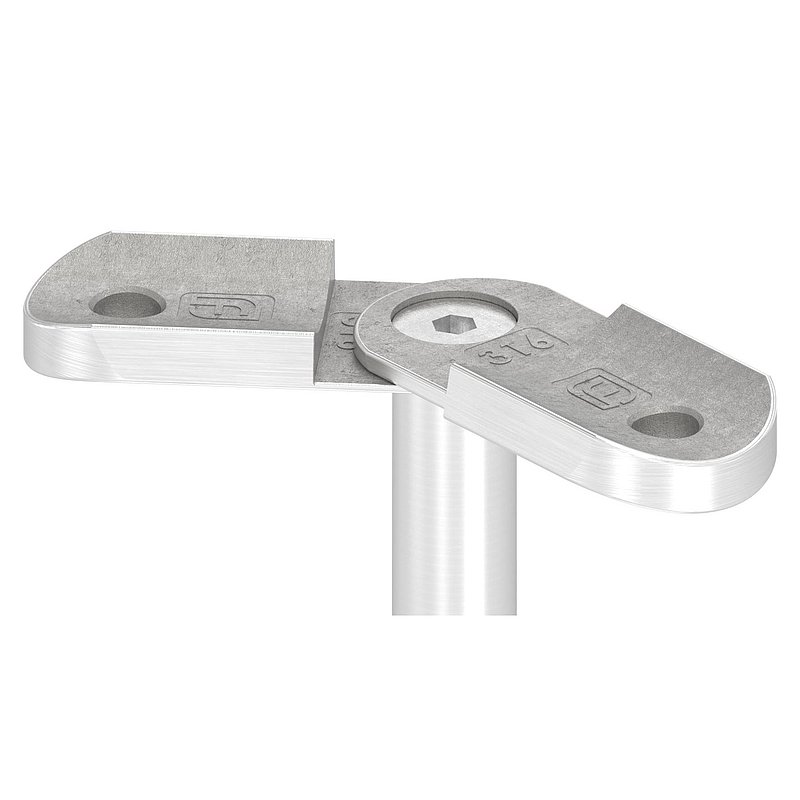 adjustable handrail connection plate, 42.4 mm, AISI316