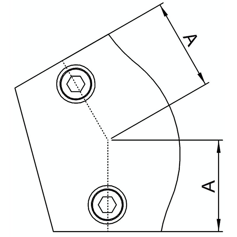 Bogen, variabel 15 - 60°, für Rohr Ø 48,3mm