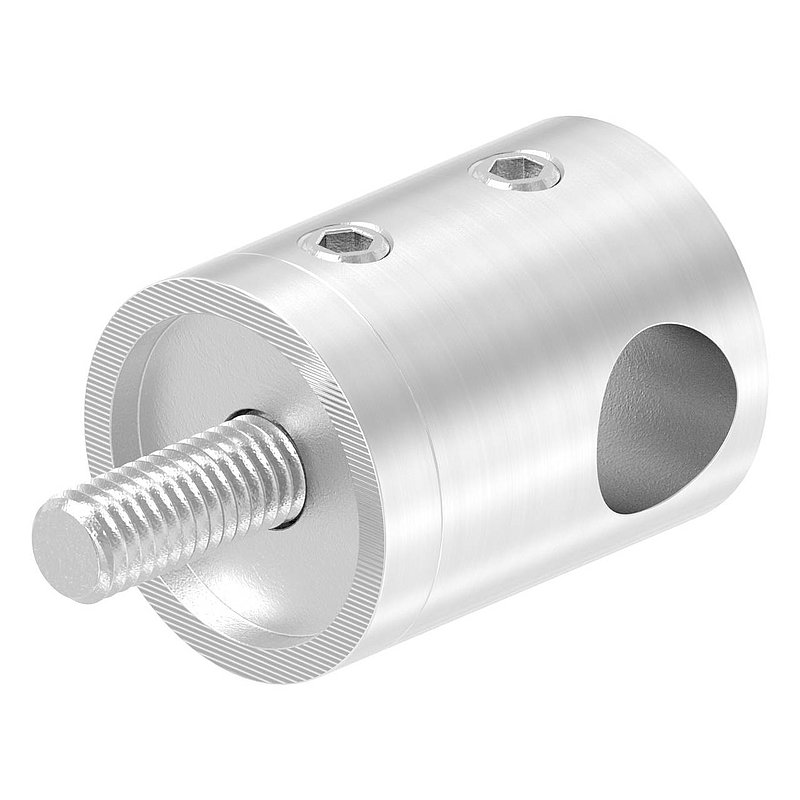 Cross bar holder for straight connection, 10.2 mm hole, AISI304