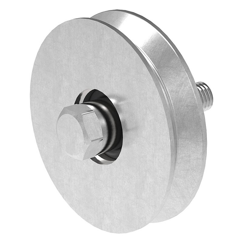 Schiebetorrolle Ø 80mm mit V-Rille, verzinkt, Tragkraft 200kg