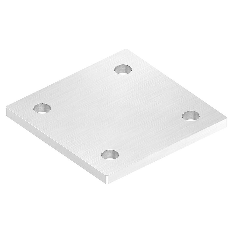 Ankerplatte, 120x120x8mm, mit Längsschliff, V2A
