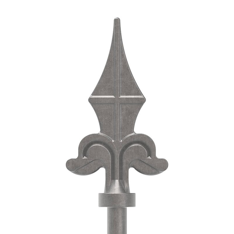 Barre de clôture Ø12mm, H : 1200mm, bout en Fer de lance, base 124-1