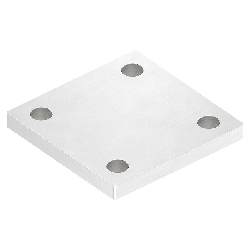 Ankerplatte, 100x100x10mm, mit Längsschliff, V2A