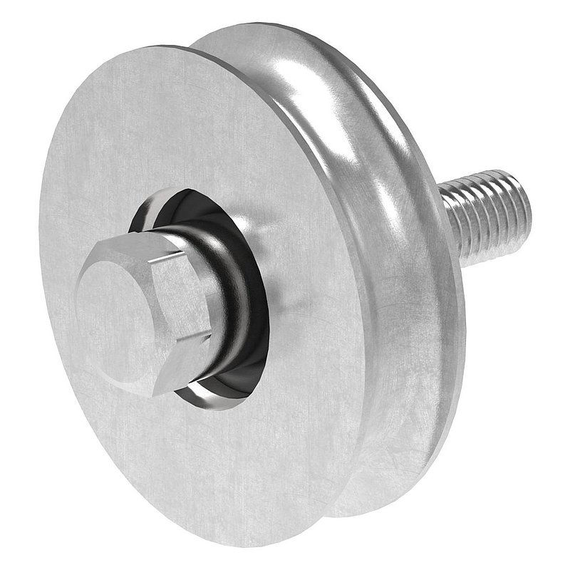 Schiebetorrolle 78mm mit Rundrille 15mm