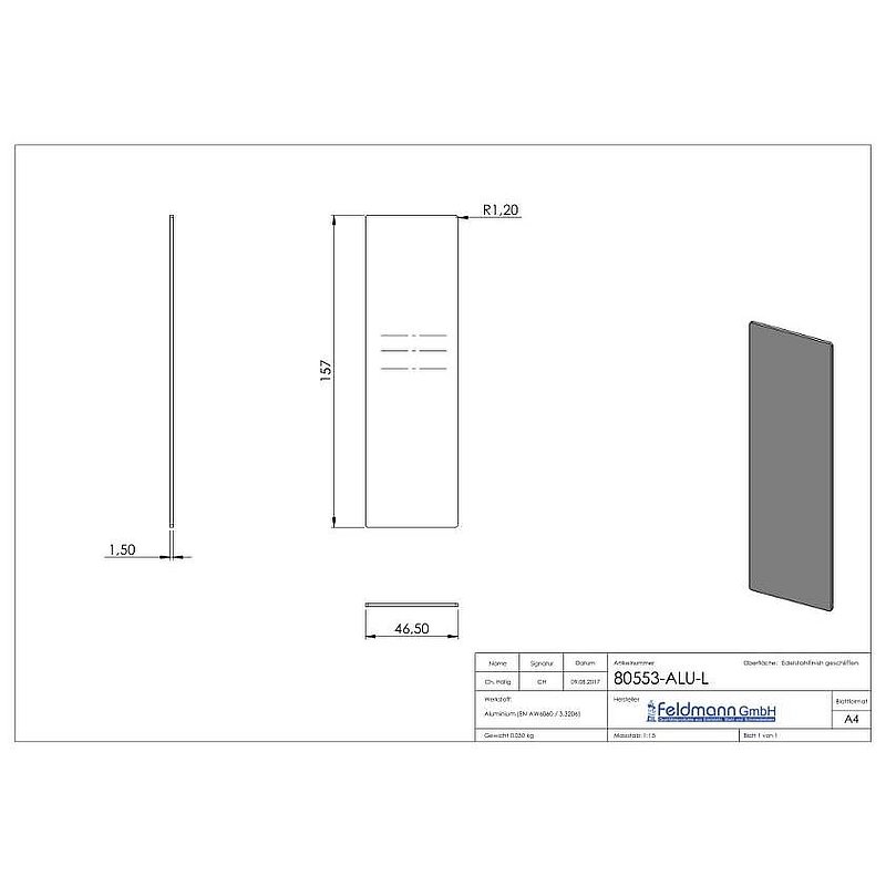 End cap for aluminium profile 80700-ALU, max. 41° slope