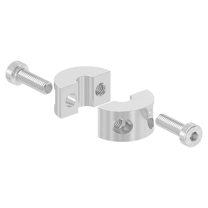 Rundklemme 2-teilig für Seil Ø 6mm, V4A