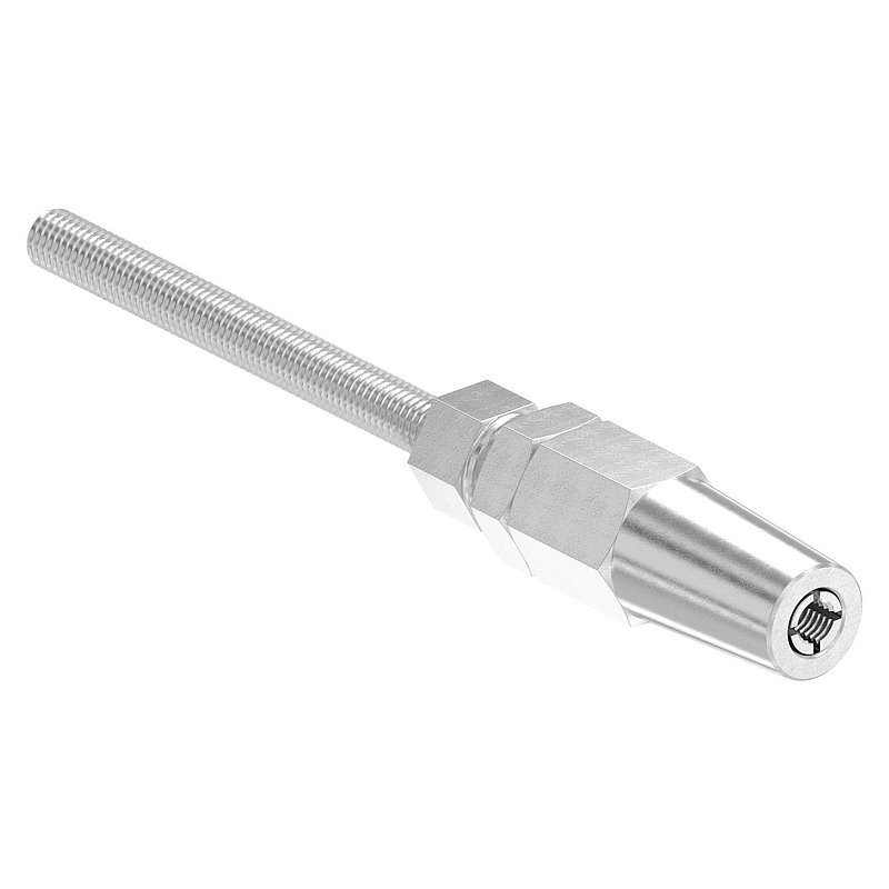 threaded terminal for self-assembly for cable Ø 8mm and M10 thread, AISI316