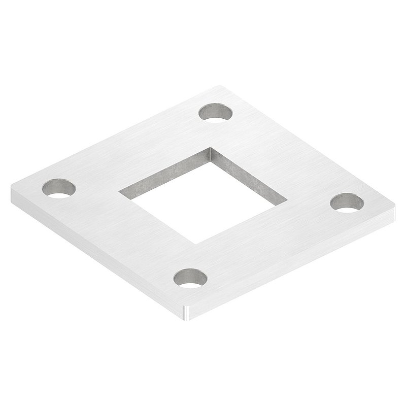Ankerplatte, 92x92x6mm, mit Längsschliff, V2A