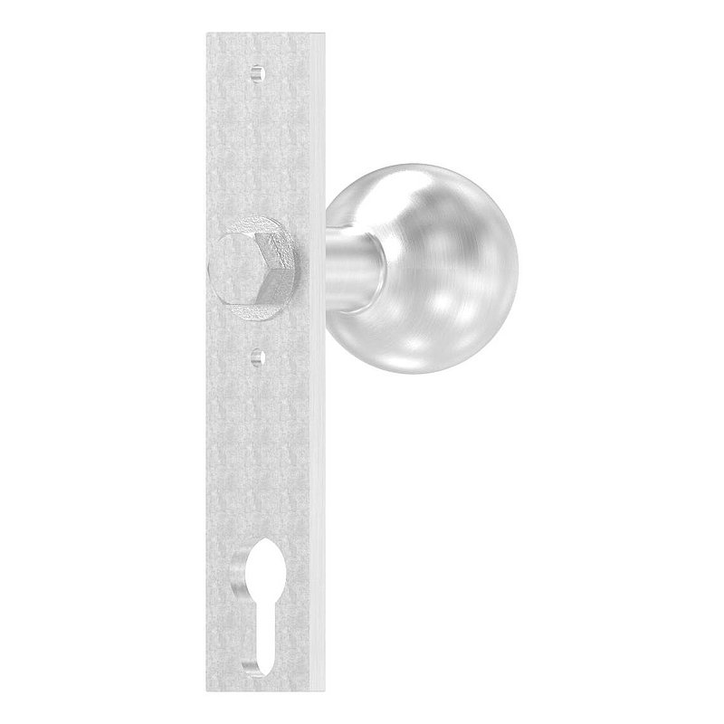 Türknopf, Ø 50mm, mit Langschild, V2A
