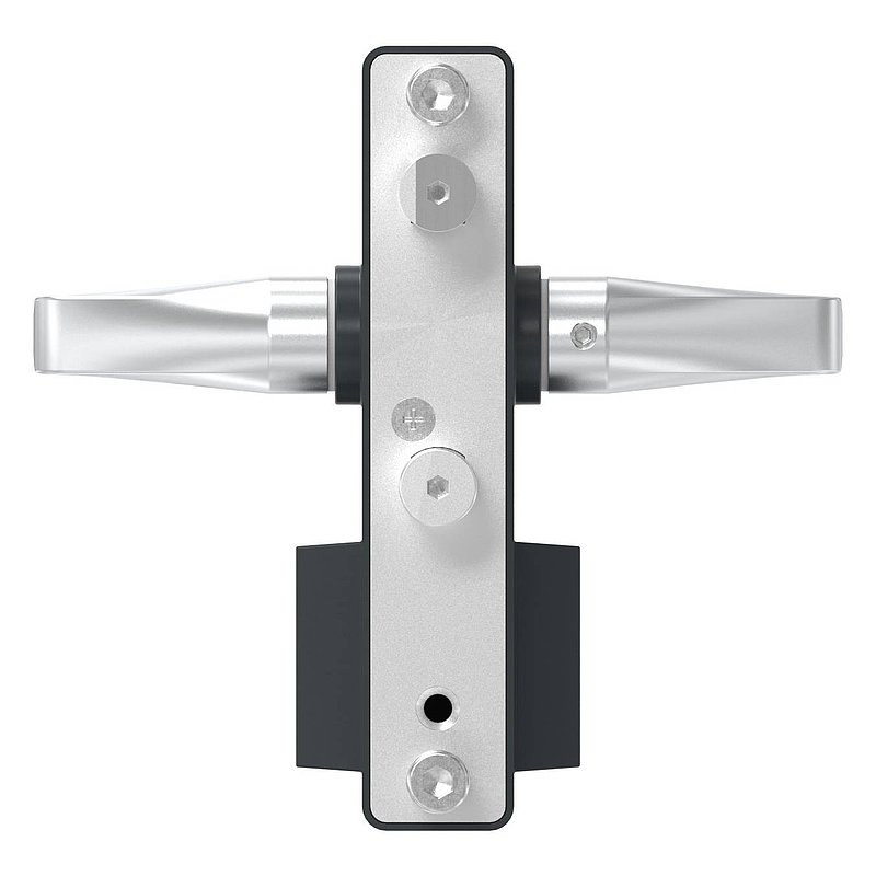 grille gate lock GTS 2 with double cylinder for tube thickness 40-60mm, housing RAL 7016