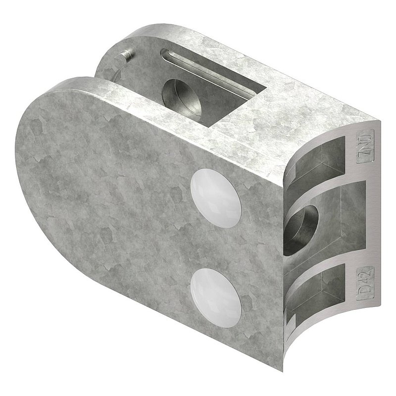 Glasklemme Mod. 38, Anschluss: 42,4mm, Zink roh