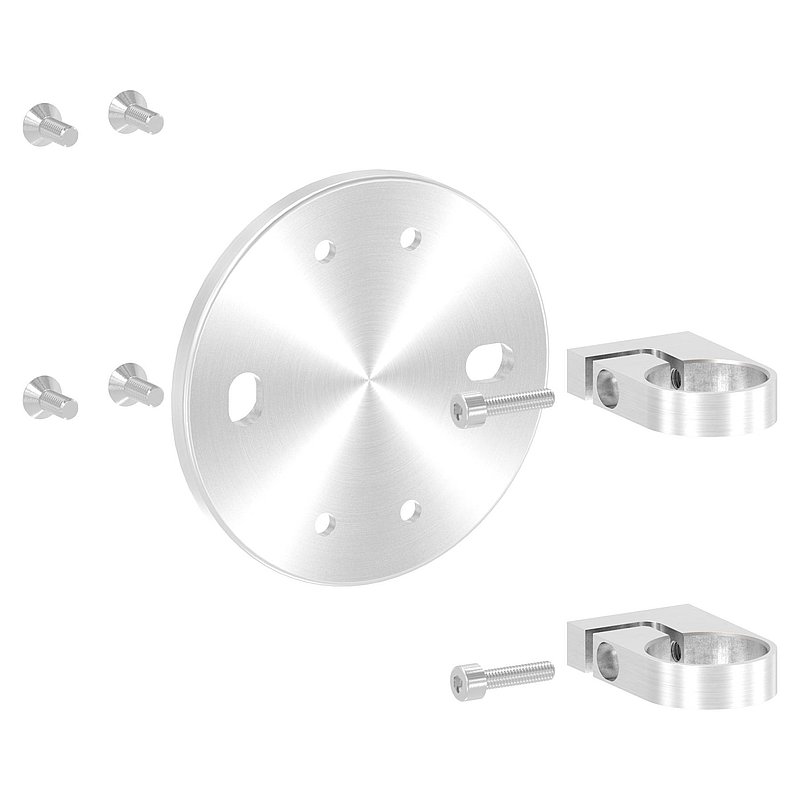 Wandbefestigung für Geländerpfosten 42,4mm, V2A