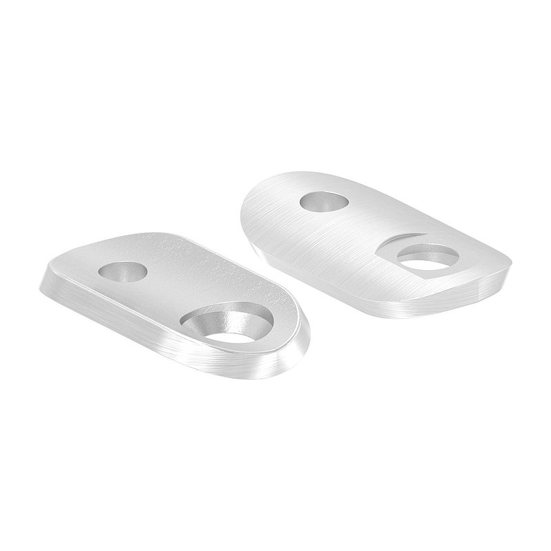 Plaque de raccordement d'extrémité pour main courante, pour tube de 42,4 mm, V2A