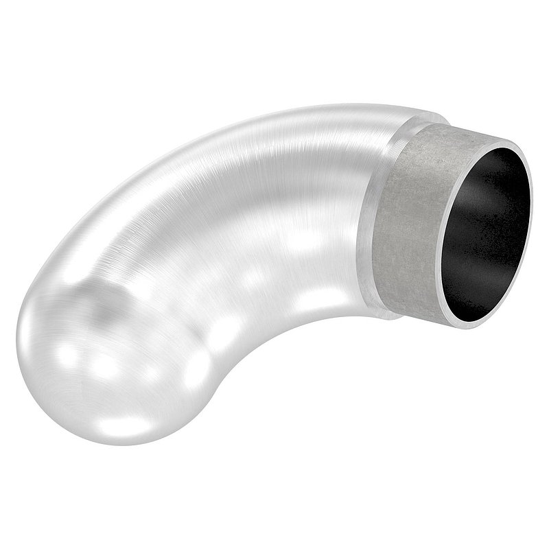 Endbogen 90° halbrund, für Rohr 48,3x2,0mm, V2A
