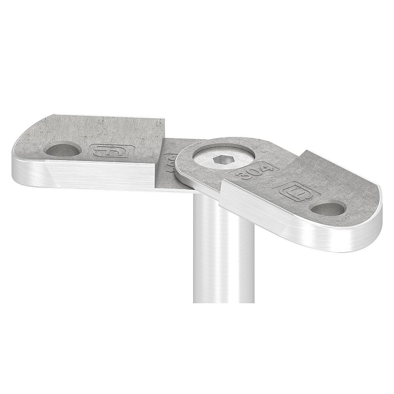 adjustable handrail connection plate, 42.4 mm, AISI304