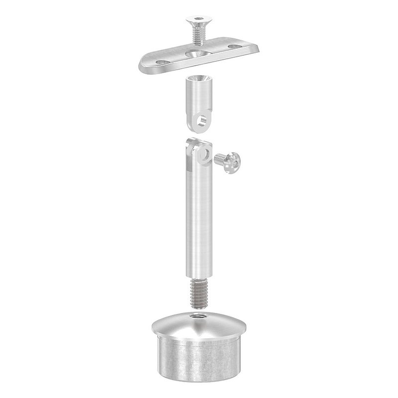 Rohrabschlussstopfen für Rohr 42,4x2,5mm, Handlaufanschlussplatte: 42,4mm, V2A