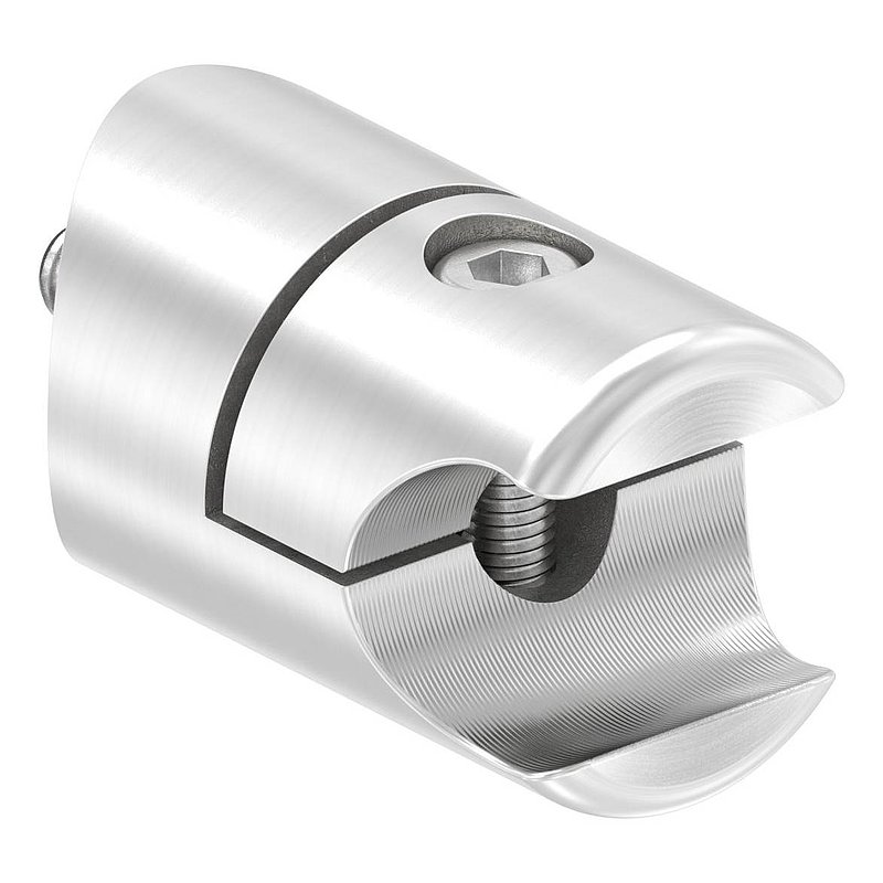 Halter für rundes Klemmprofil 18mm Anschluss: 33,7mm, V2A