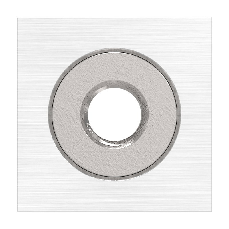 Support de tube carré 25x25mm - avec raccordement plat, V2A