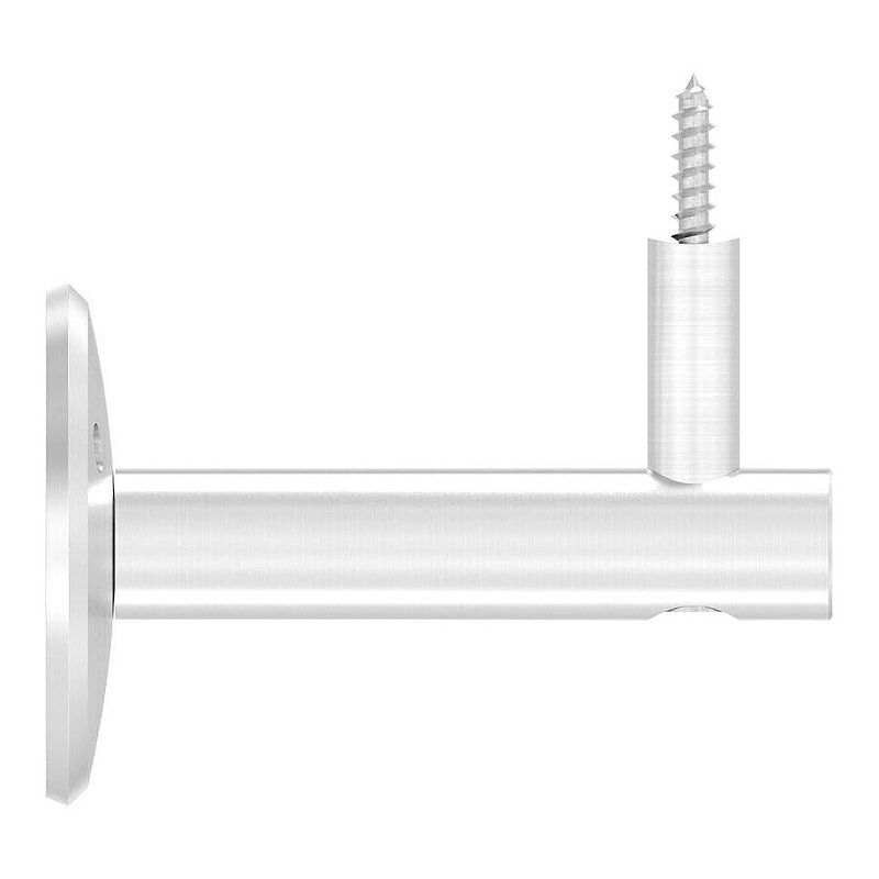 Handrail bracket for screwing on with wood screw (round bar and bracket screwed together), AISI304