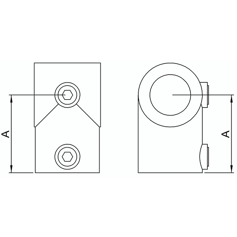 T-piece short, for pipe Ø 42.4 / 33.7 mm