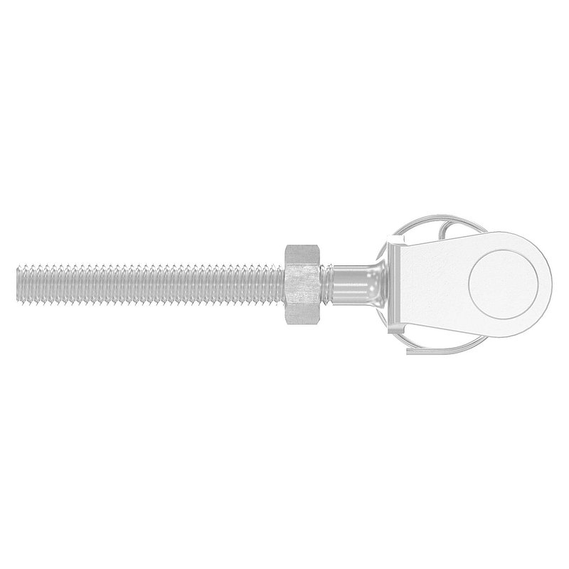 Fork terminal with external thread M6 left, AISI316