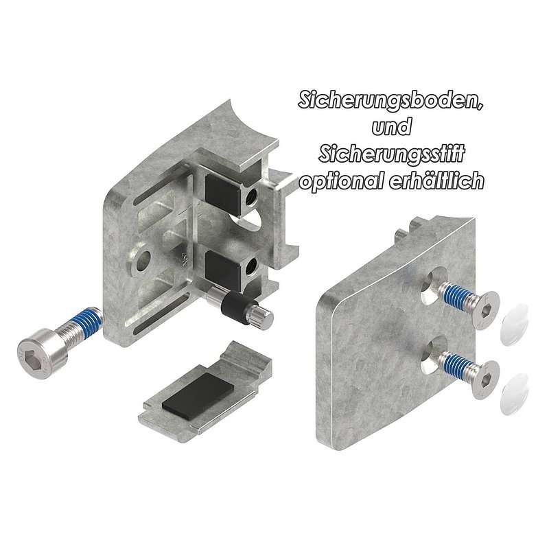 Glasklemme Mod. 34, Anschluss: 42,4mm, Zink roh
